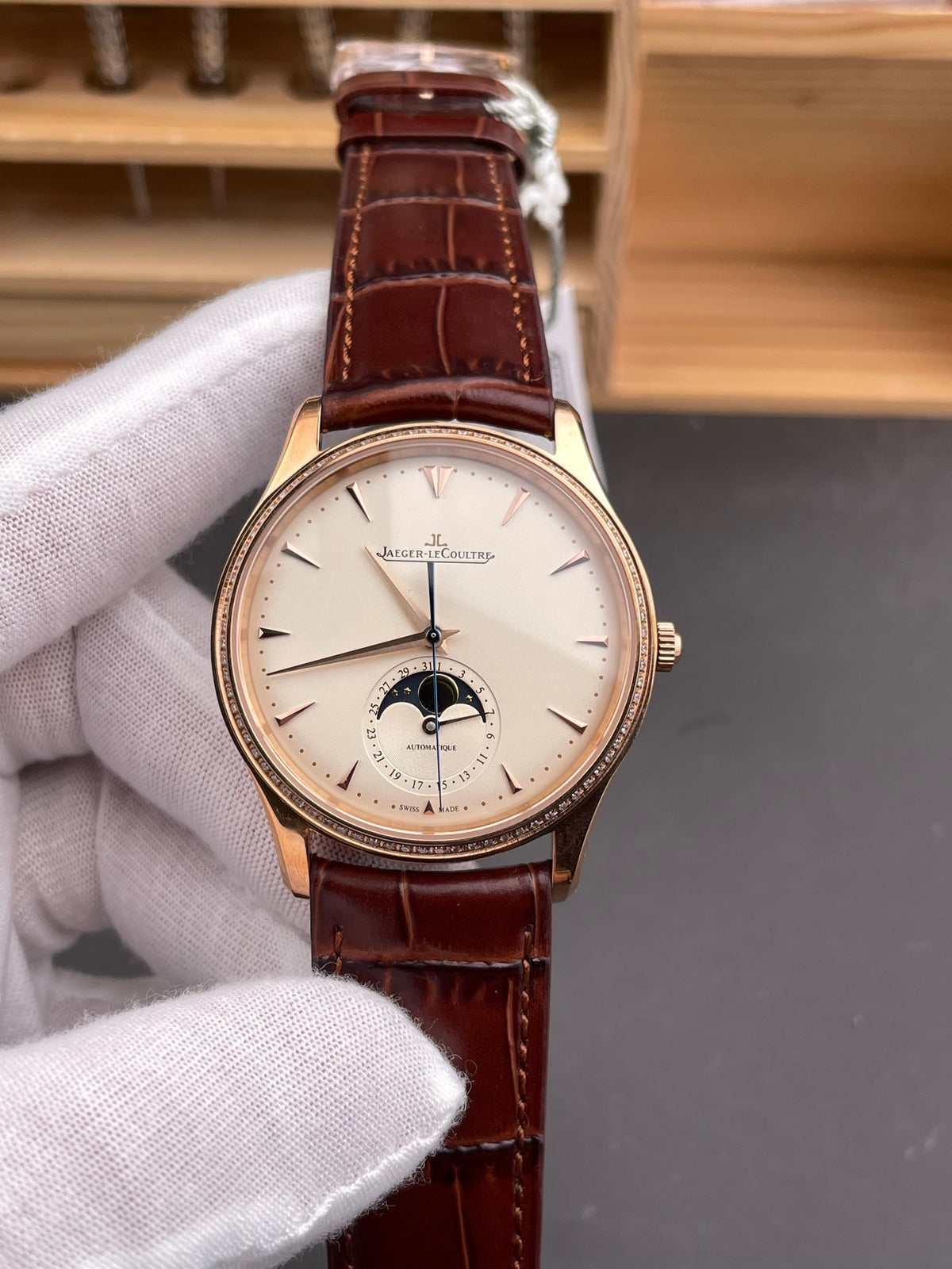 AZ 月相大师 钻圈超薄大师玫瑰金/39mm/925机