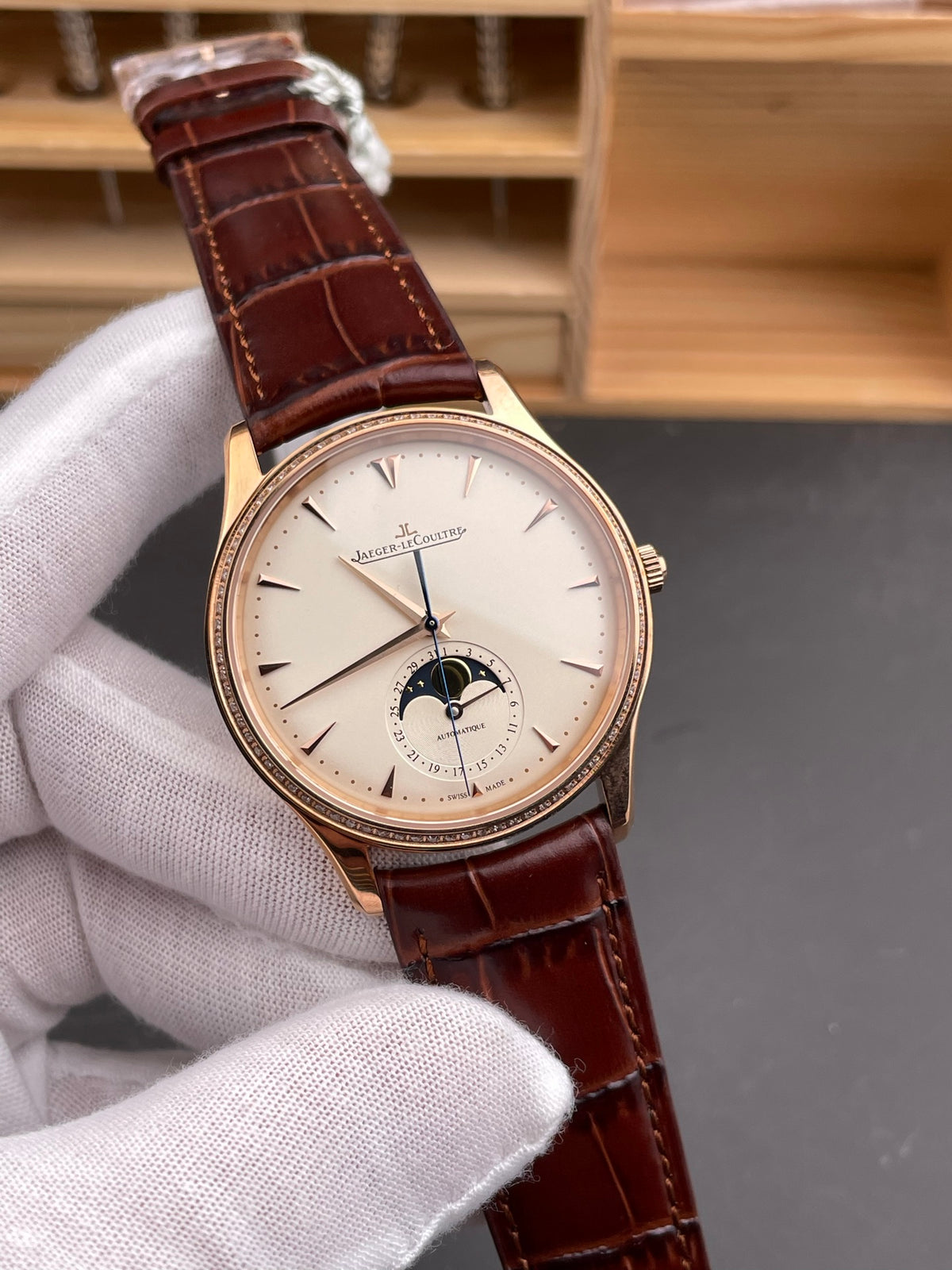AZ 月相大师 钻圈超薄大师玫瑰金/39mm/925机