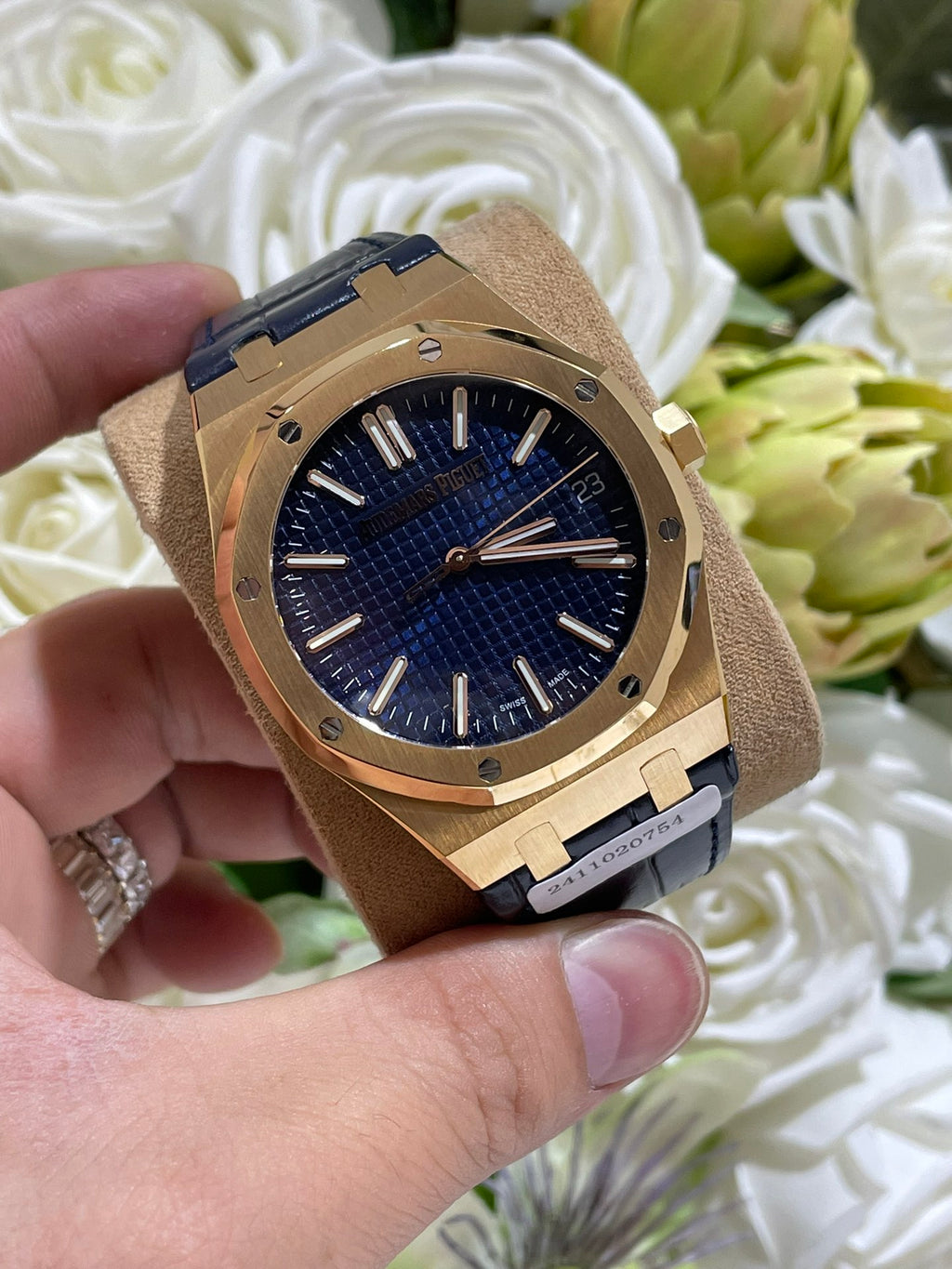 定制18K包金版皇家橡树15500蓝面 41mm表径4302机芯