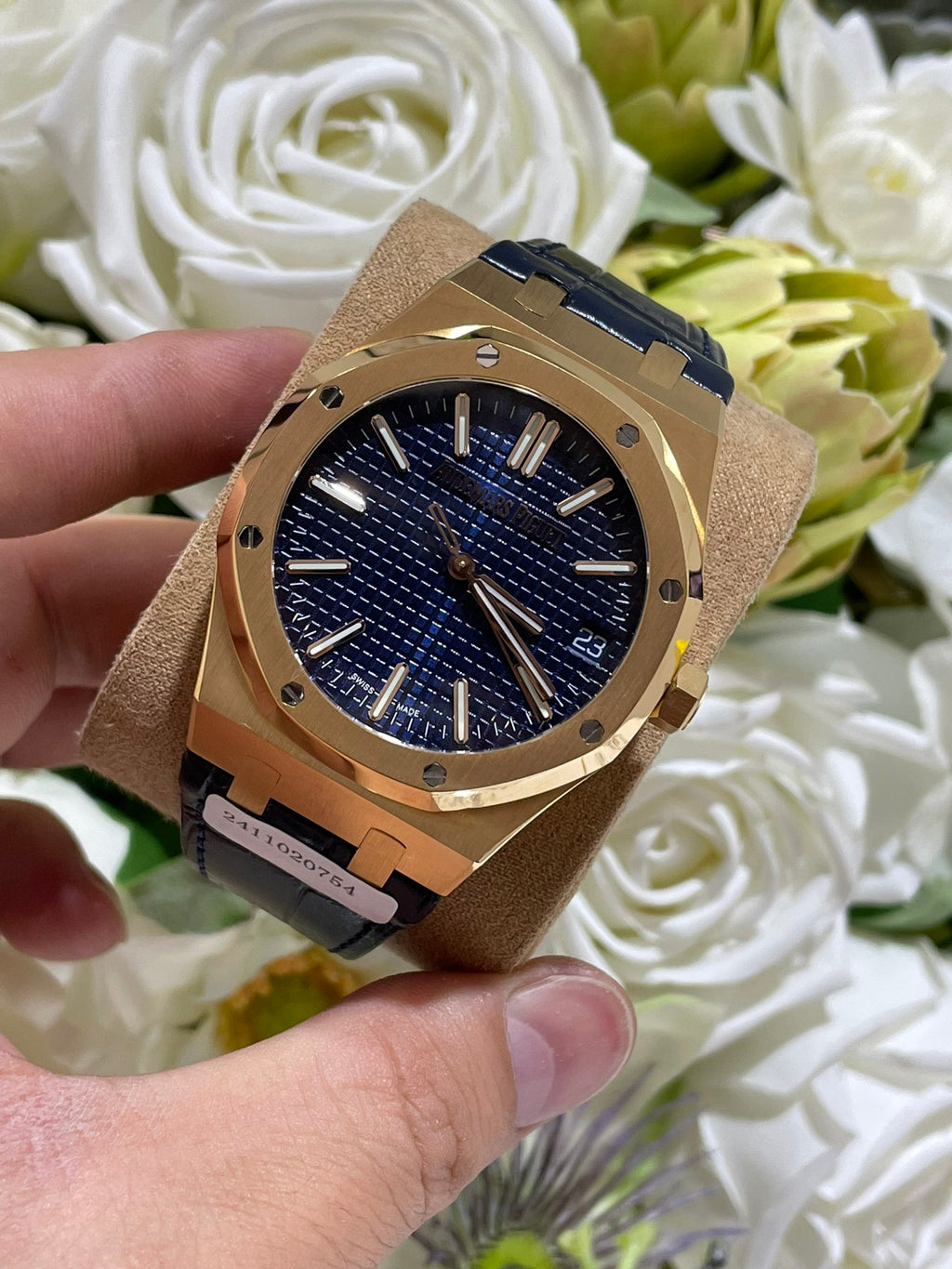 定制18K包金版皇家橡树15500蓝面 41mm表径4302机芯