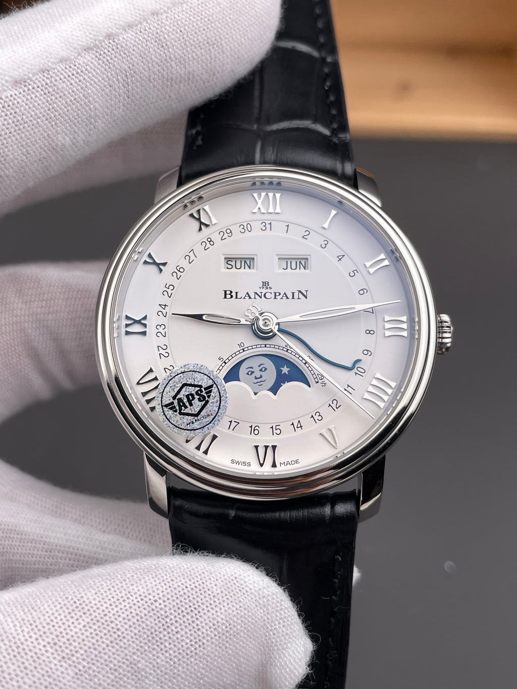 APS 宝珀6654 白盘/40mm/星期日历月相月历显示