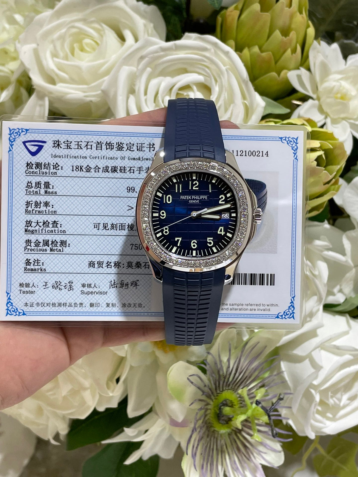 定制18K包金莫桑钻版 5168 手雷 圈口手工镶嵌D色莫桑钻