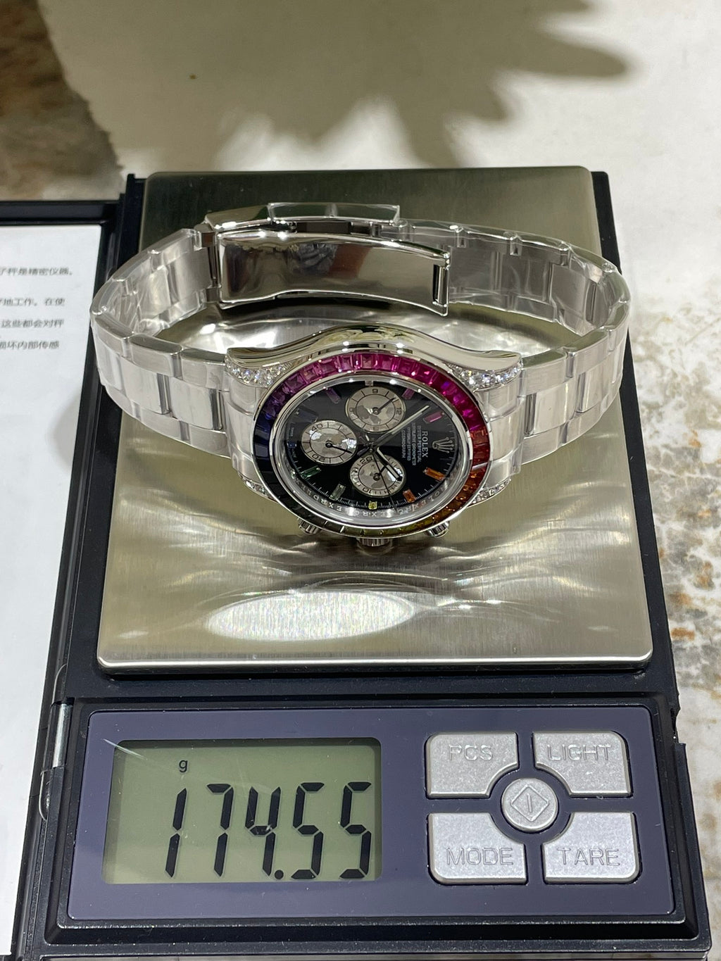 定制18K包金配重莫桑钻版迪通拿彩虹迪