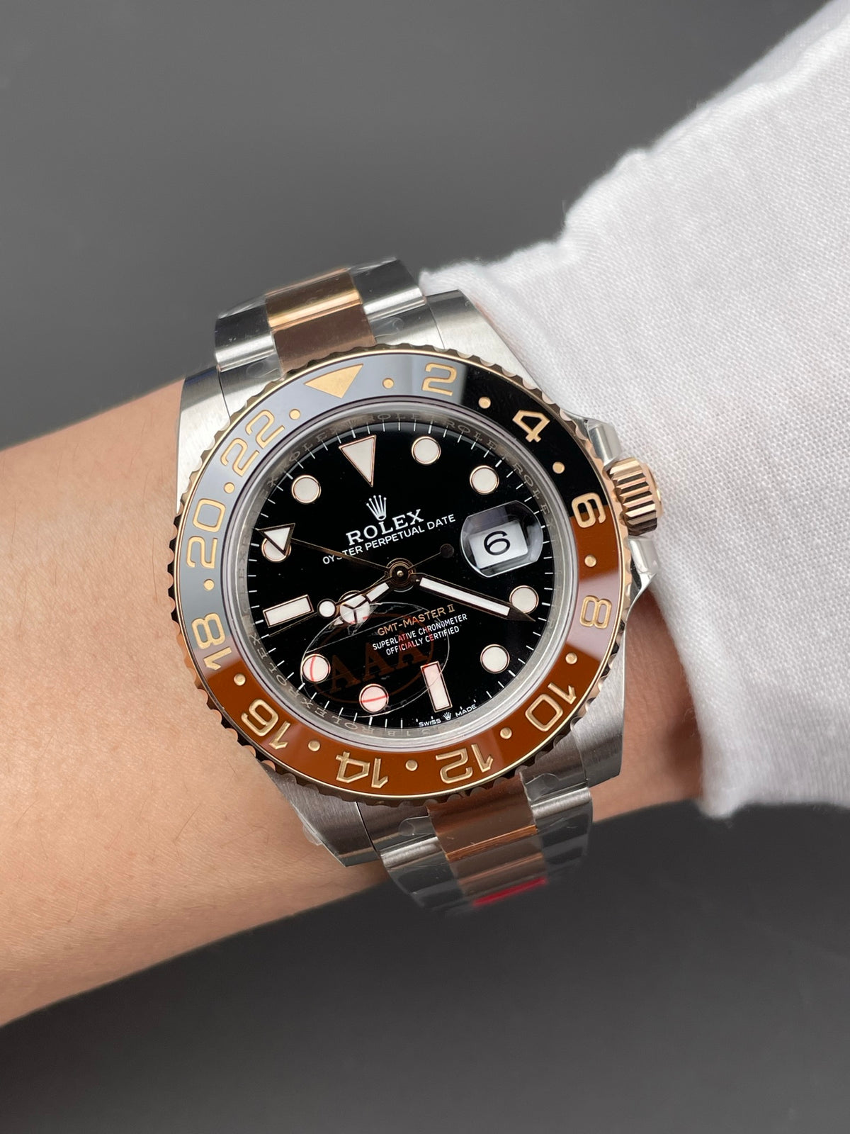 VS 间金沙士圈GMT 间玫金格林尼治/40mm/3285机/配重172G