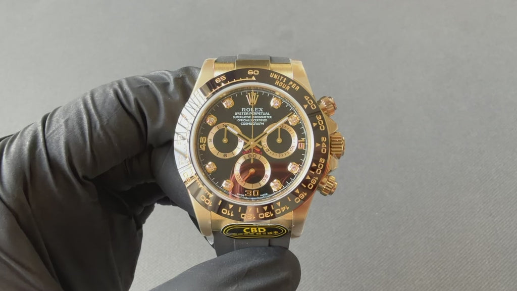 Black disc diamond engraved Daytona 4130 movement