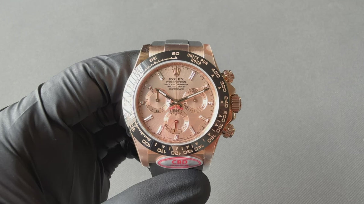 The highest version with a 1:1 ratio, featuring the Pink Candy Daytona 4130 movement