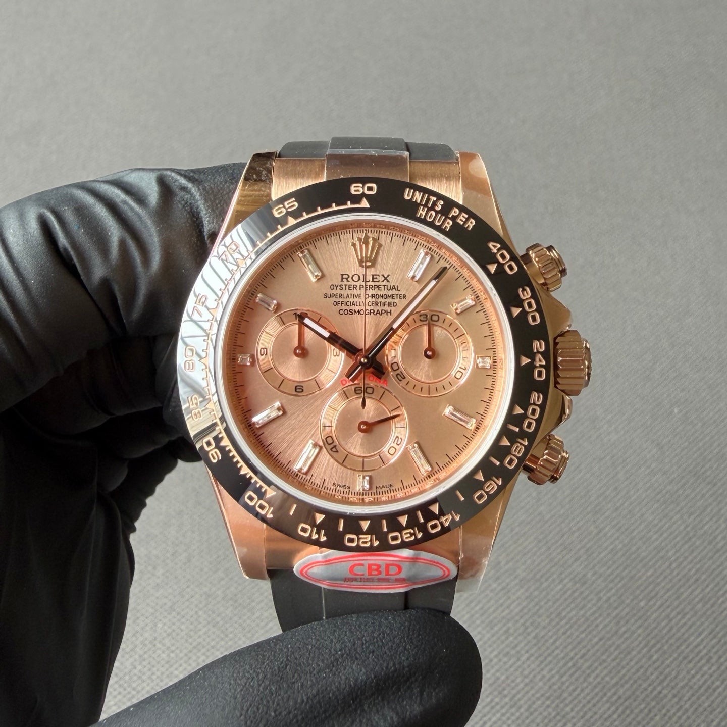 The highest version with a 1:1 ratio, featuring the Pink Candy Daytona 4130 movement