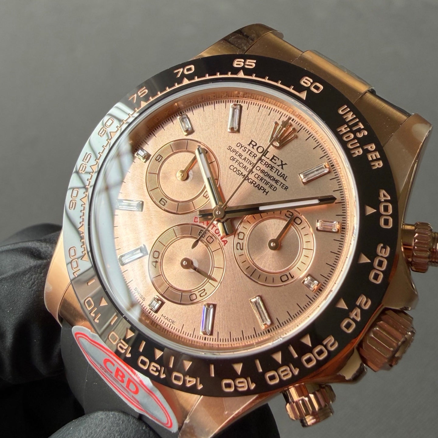 The highest version with a 1:1 ratio, featuring the Pink Candy Daytona 4130 movement