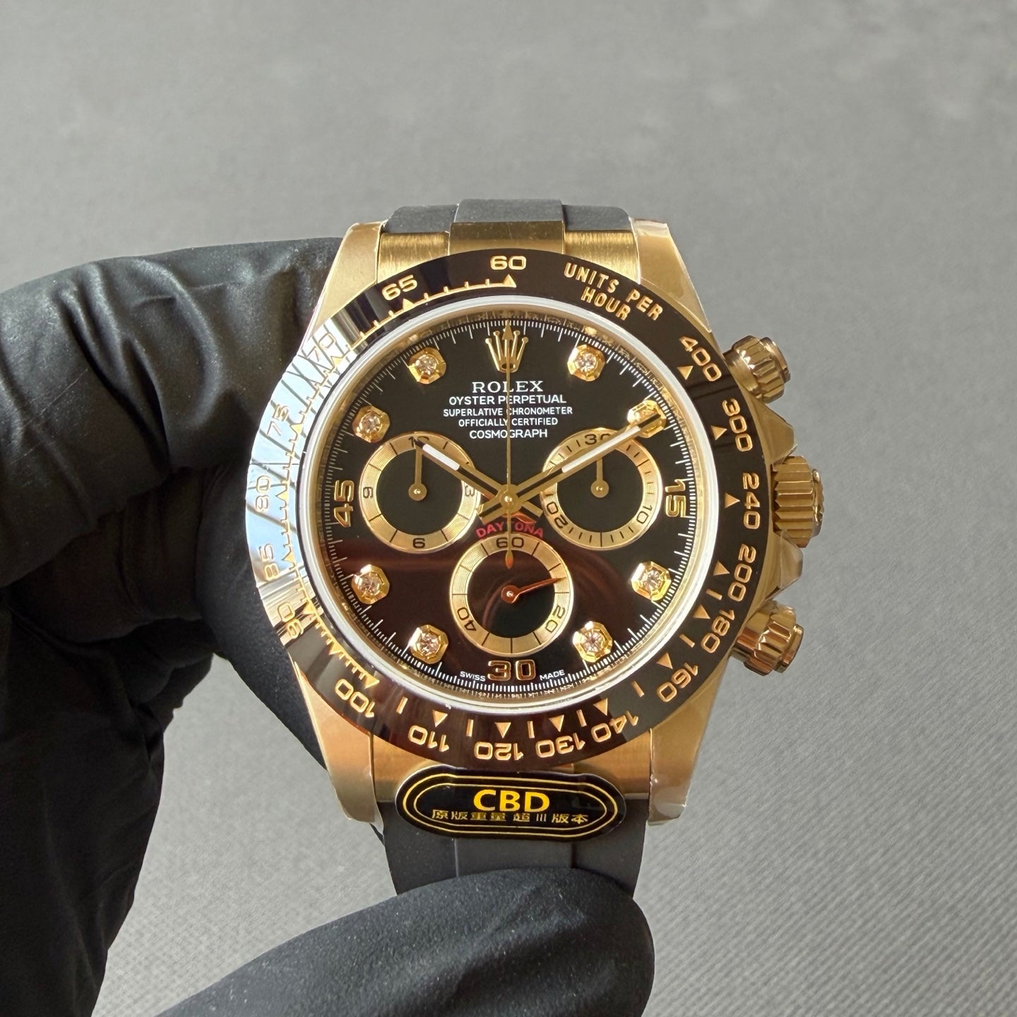 Black disc diamond engraved Daytona 4130 movement
