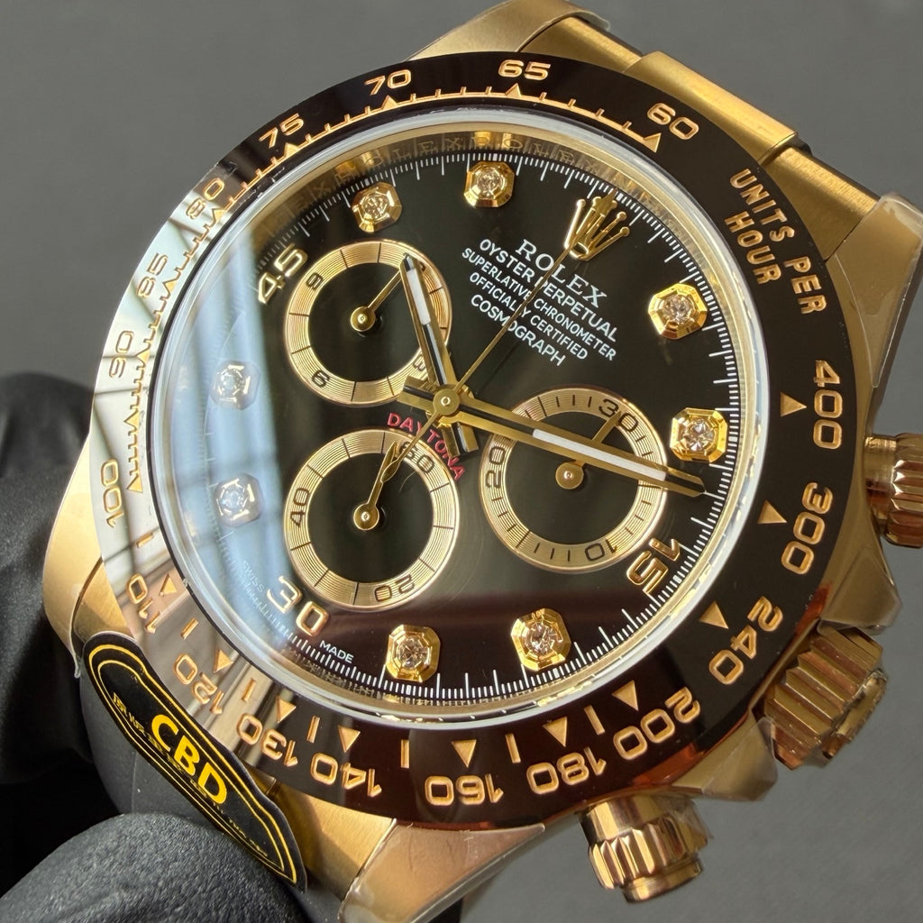 Black disc diamond engraved Daytona 4130 movement