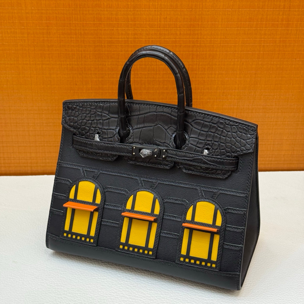 现货 Birkin 20cm 黑色小房子 So Black🏠  全手工蜡线缝 黑扣 Stock