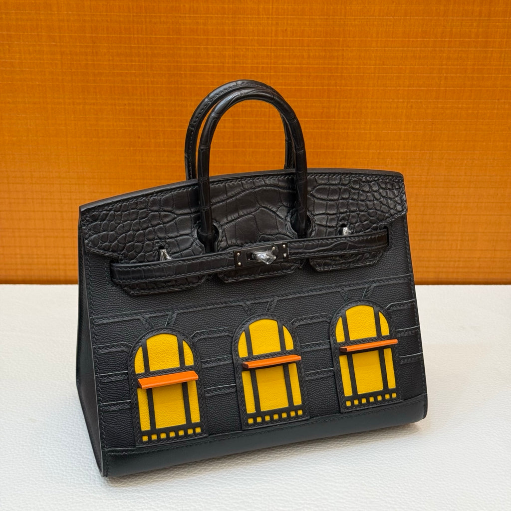 现货 Birkin 20cm 黑色小房子 So Black🏠  全手工蜡线缝 黑扣 Stock