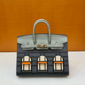 现货 Birkin 20cm 限量版 灰色小房子🏠  全手工蜡线缝  浅金扣 Stock