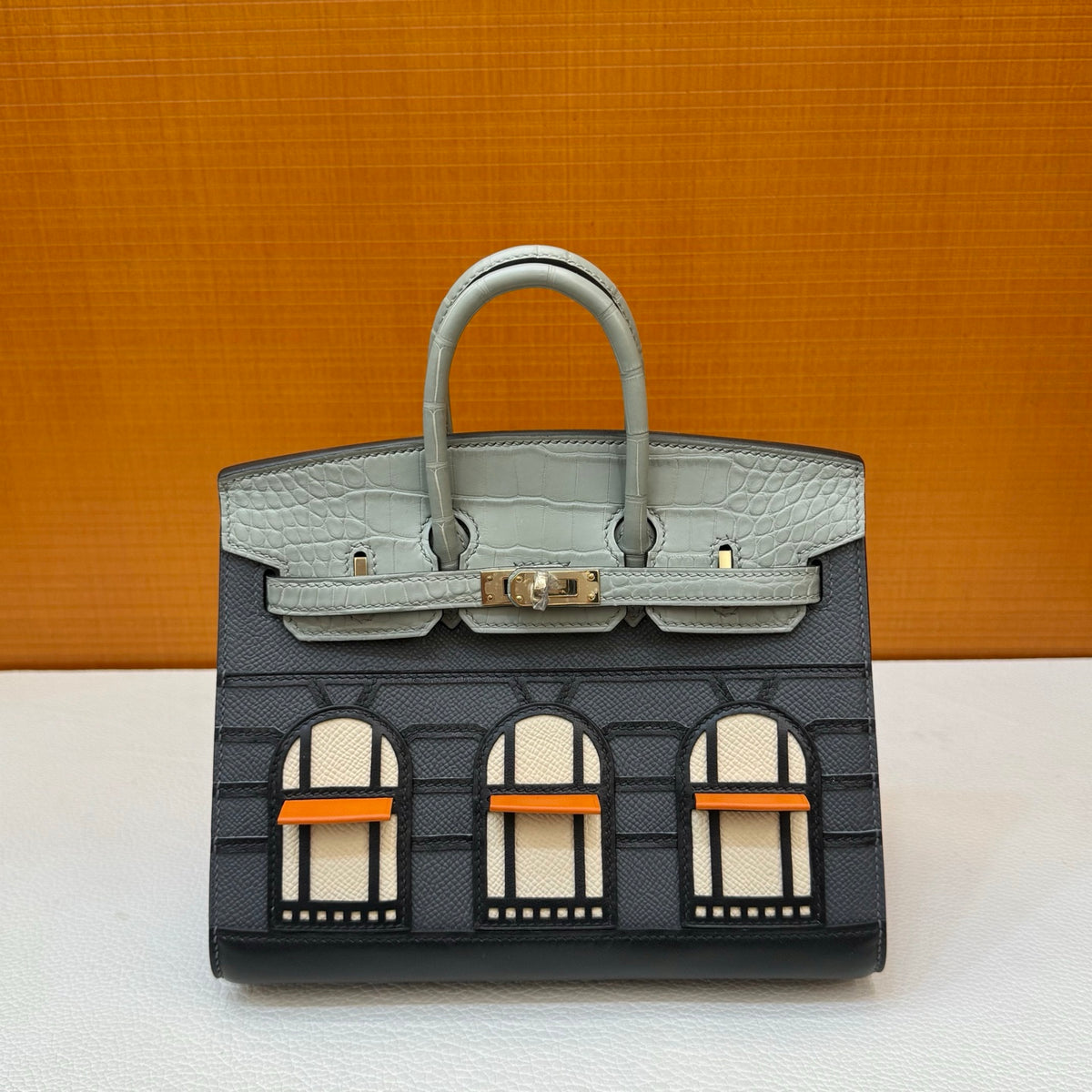 现货 Birkin 20cm 限量版 灰色小房子🏠  全手工蜡线缝  浅金扣 Stock