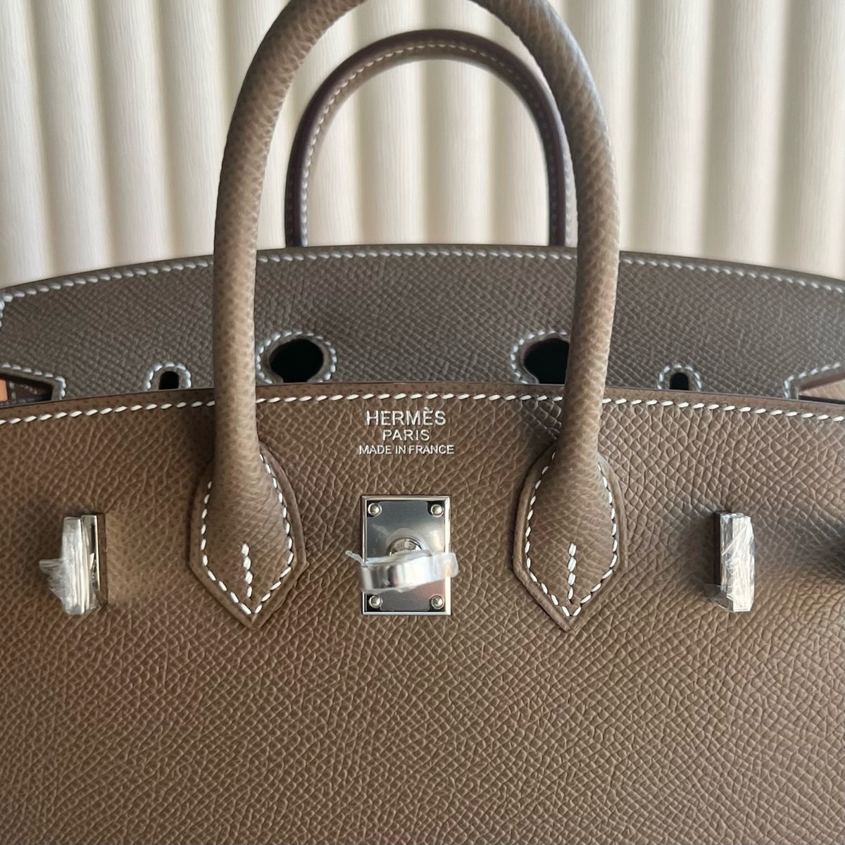 Birkin 20cm Epsom Color：Ck18大象灰 Etoupe Phw 全手工蜡线缝 银扣 Stock