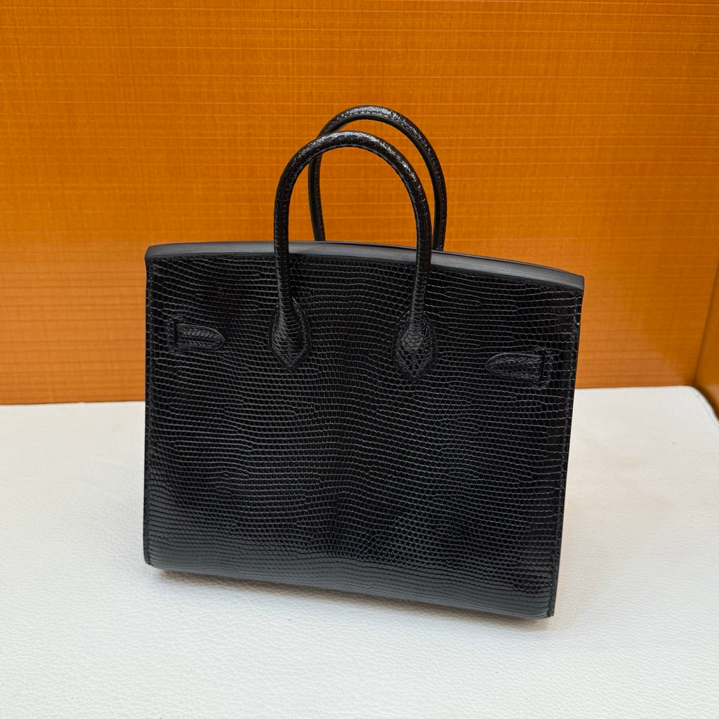 Birkin 20cm Sellier Lizard 进口蜥蜴皮  Color：Ck89黑色 Noir Phw 全手工蜡线缝  银扣 定制✈️
