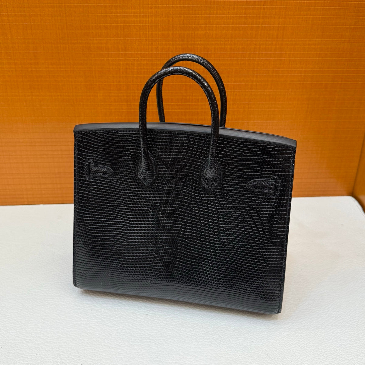 Birkin 20cm Sellier Lizard 进口蜥蜴皮  Color：Ck89黑色 Noir Phw 全手工蜡线缝  银扣 定制✈️