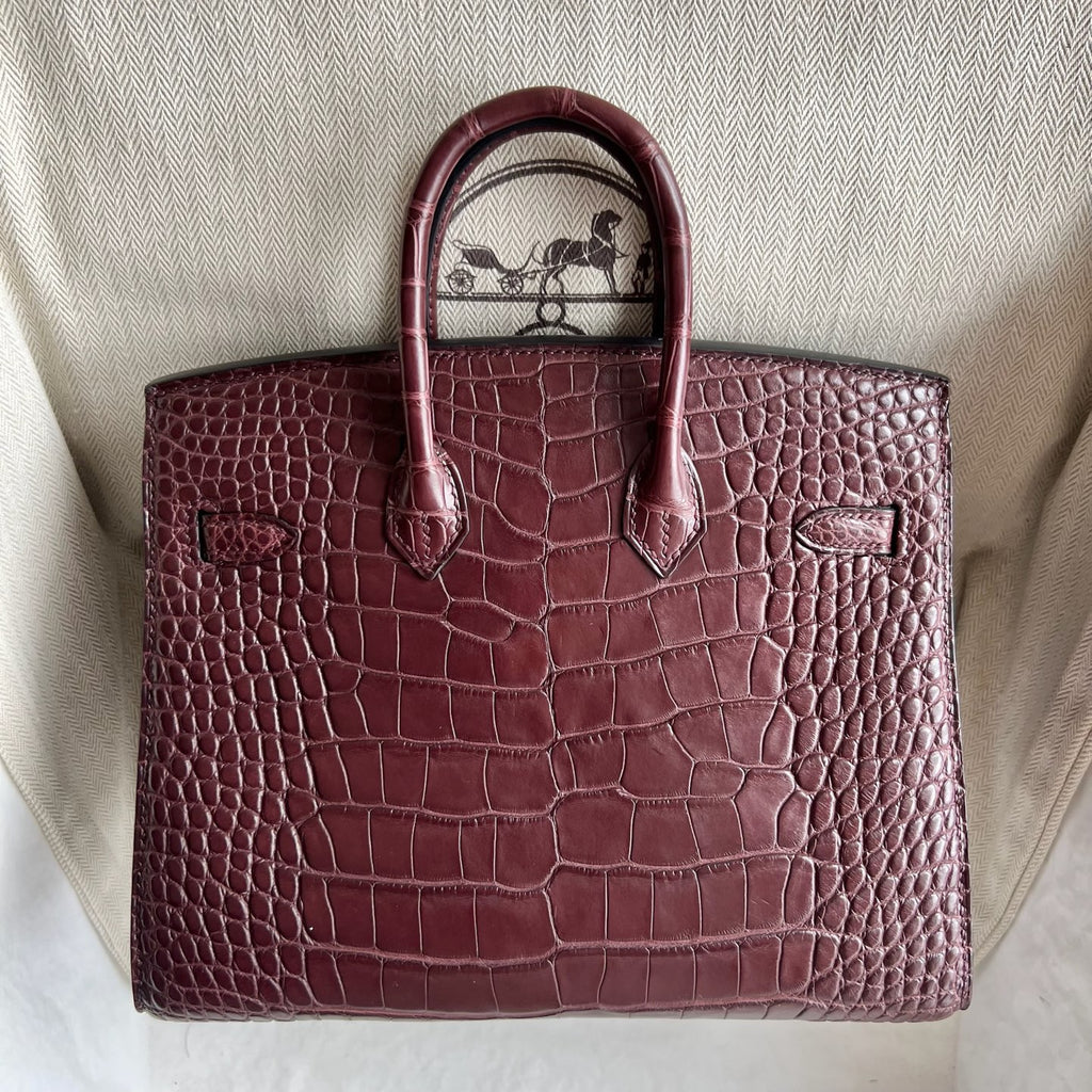 Birkin 20cm Sellier 外缝 雾面美洲鳄鱼  Color：0G马鞍红 Rouge Sellier Matte Alligator Crocodile 全手工蜡线缝  金扣 定制✈️