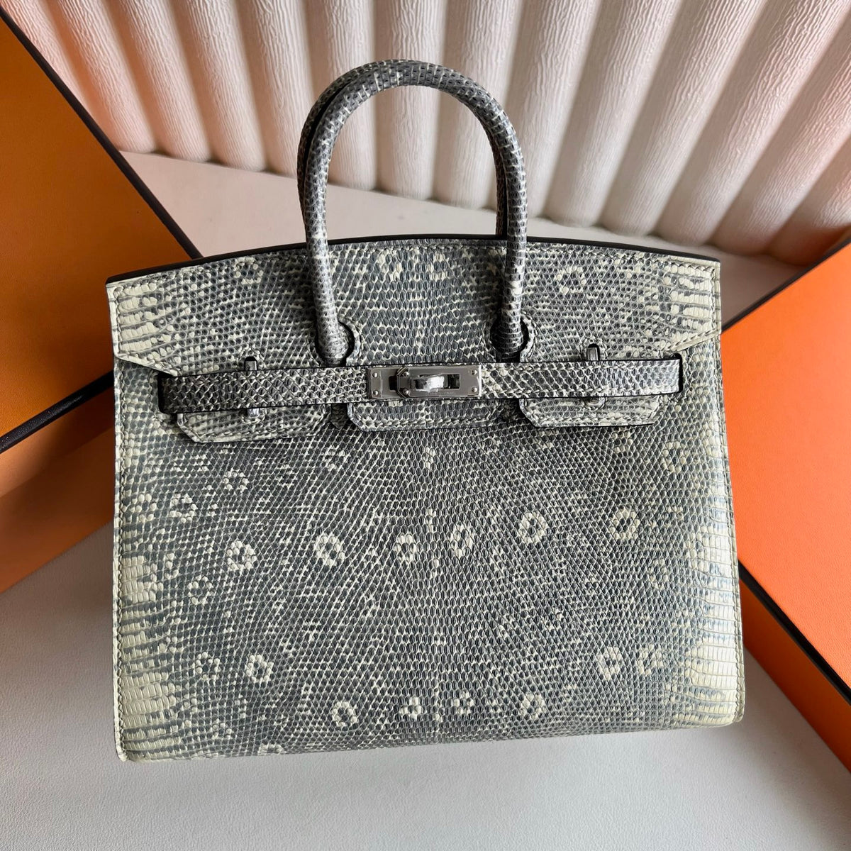 Birkin 20cm Sellier Lizard 进口蜥蜴皮  Color：1B自然色 银扣 全手工蜡线缝  Phw 定制✈️