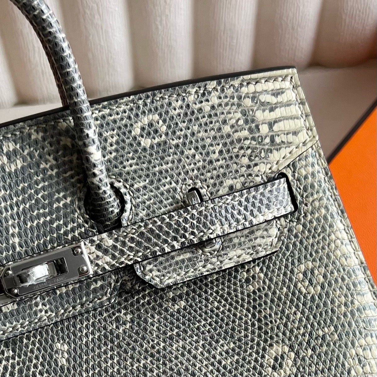 Birkin 20cm Sellier Lizard 进口蜥蜴皮  Color：1B自然色 银扣 全手工蜡线缝  Phw 定制✈️
