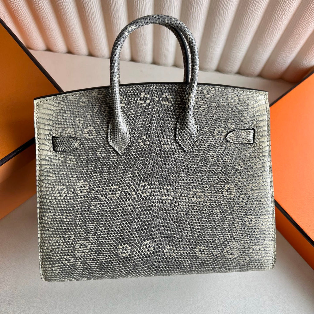 Birkin 20cm Sellier Lizard 进口蜥蜴皮  Color：1B自然色 银扣 全手工蜡线缝  Phw 定制✈️