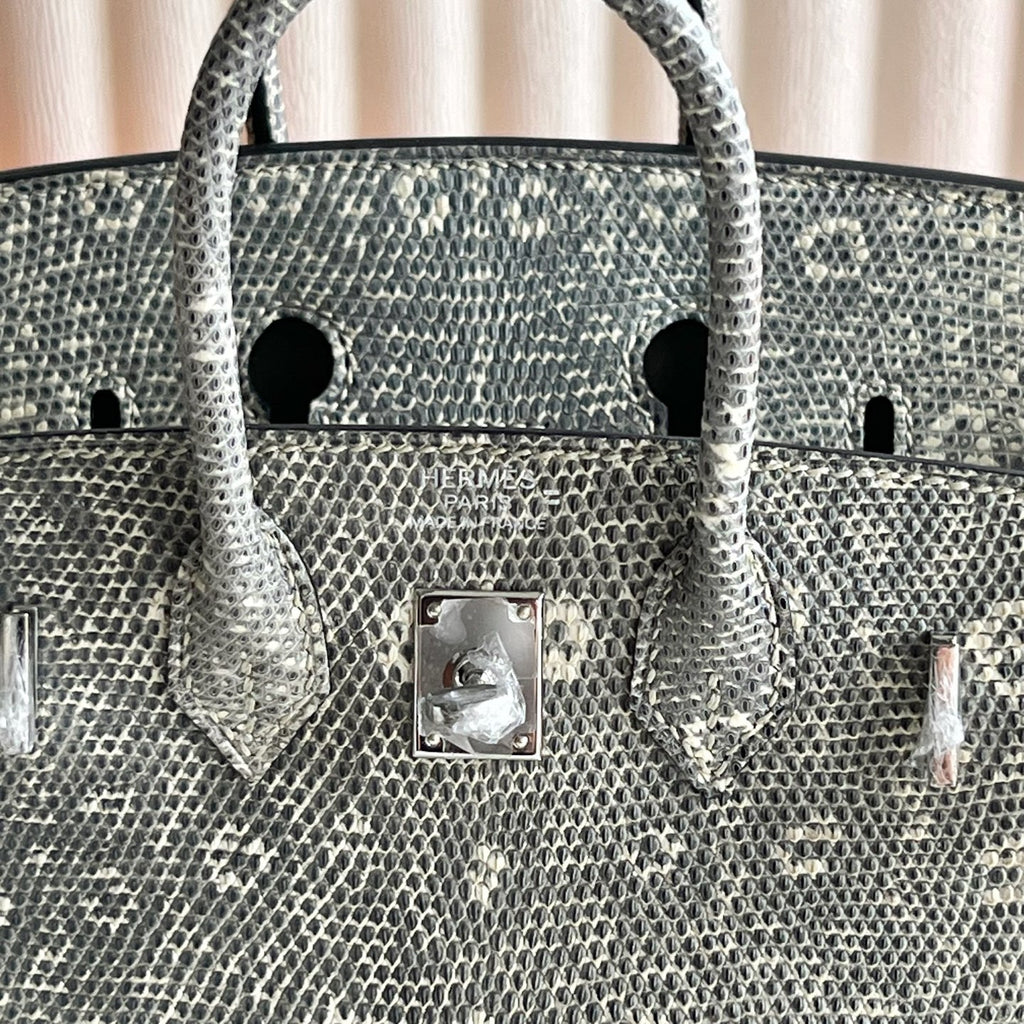 Birkin 20cm Sellier Lizard 进口蜥蜴皮  Color：1B自然色 银扣 全手工蜡线缝  Phw 定制✈️