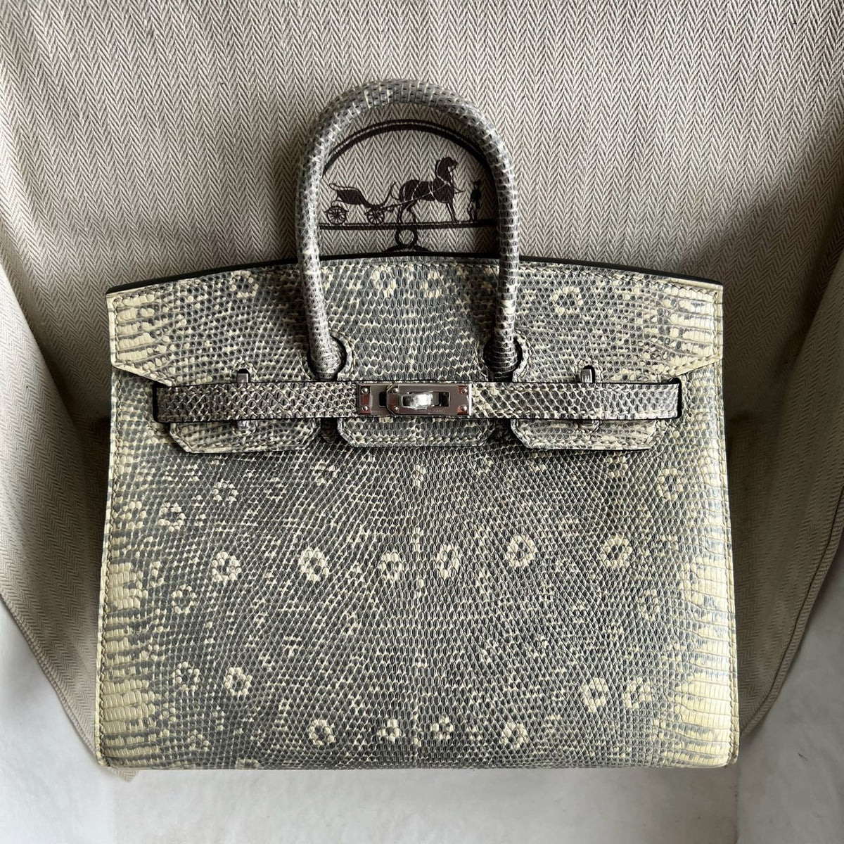 Birkin 20cm Sellier Lizard 进口蜥蜴皮  Color：1B自然色 银扣 全手工蜡线缝  Phw 定制✈️