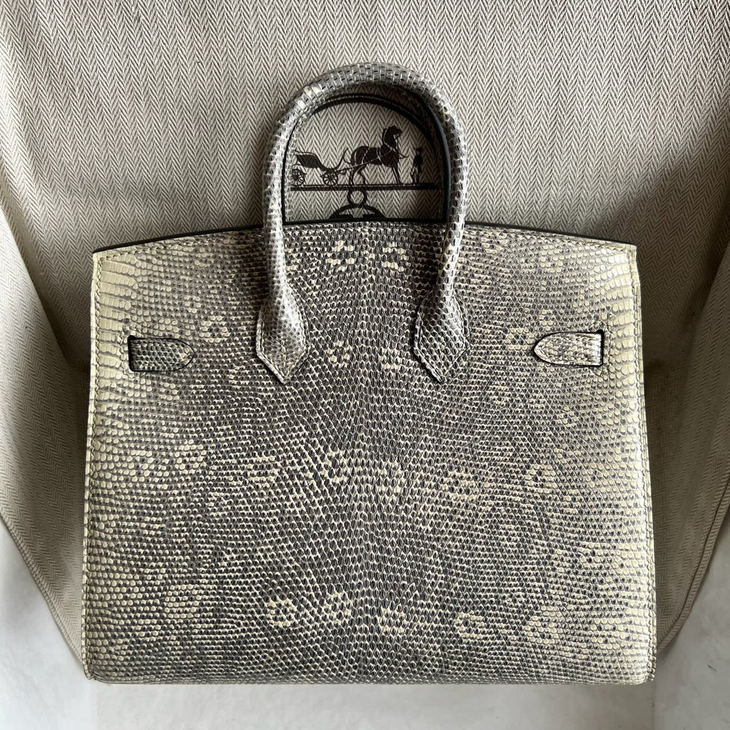 Birkin 20cm Sellier Lizard 进口蜥蜴皮  Color：1B自然色 银扣 全手工蜡线缝  Phw 定制✈️