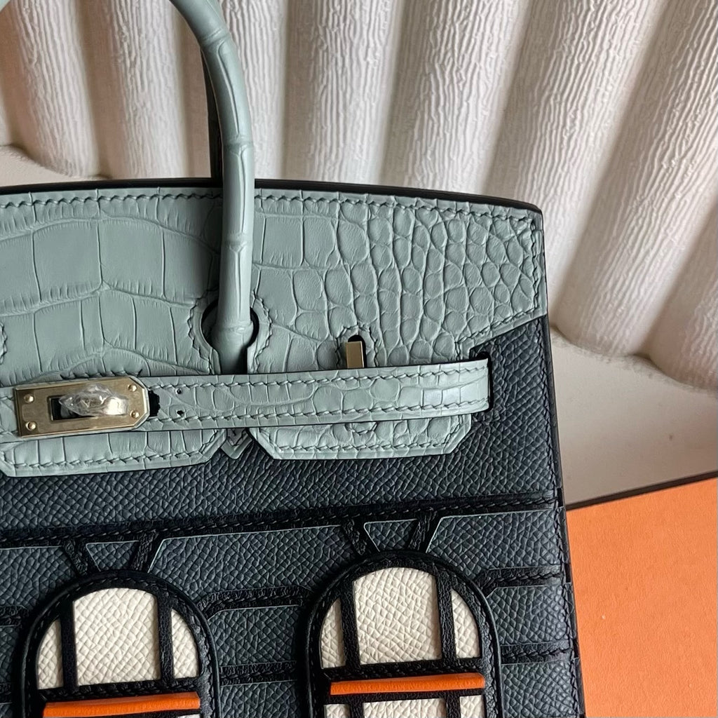 Birkin 20cm 限量版 灰色小房子🏠  全手工蜡线缝  Phw Stock