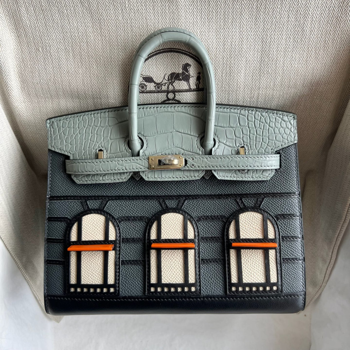 Birkin 20cm 限量版 灰色小房子🏠  全手工蜡线缝  Phw Stock