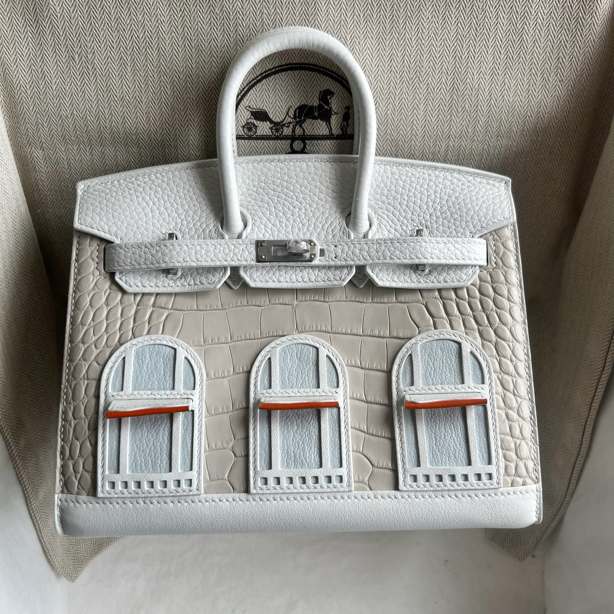 现货 Birkin 20cm 白色小房子🏠 全手工蜡线缝  Phw Stock