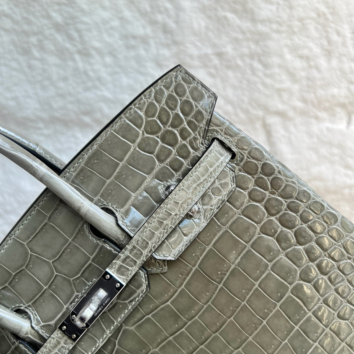 Birkin 25cm glossy inverted v original HCP Australian crocodile