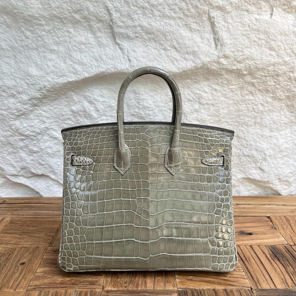 Birkin 25cm glossy inverted v original HCP Australian crocodile