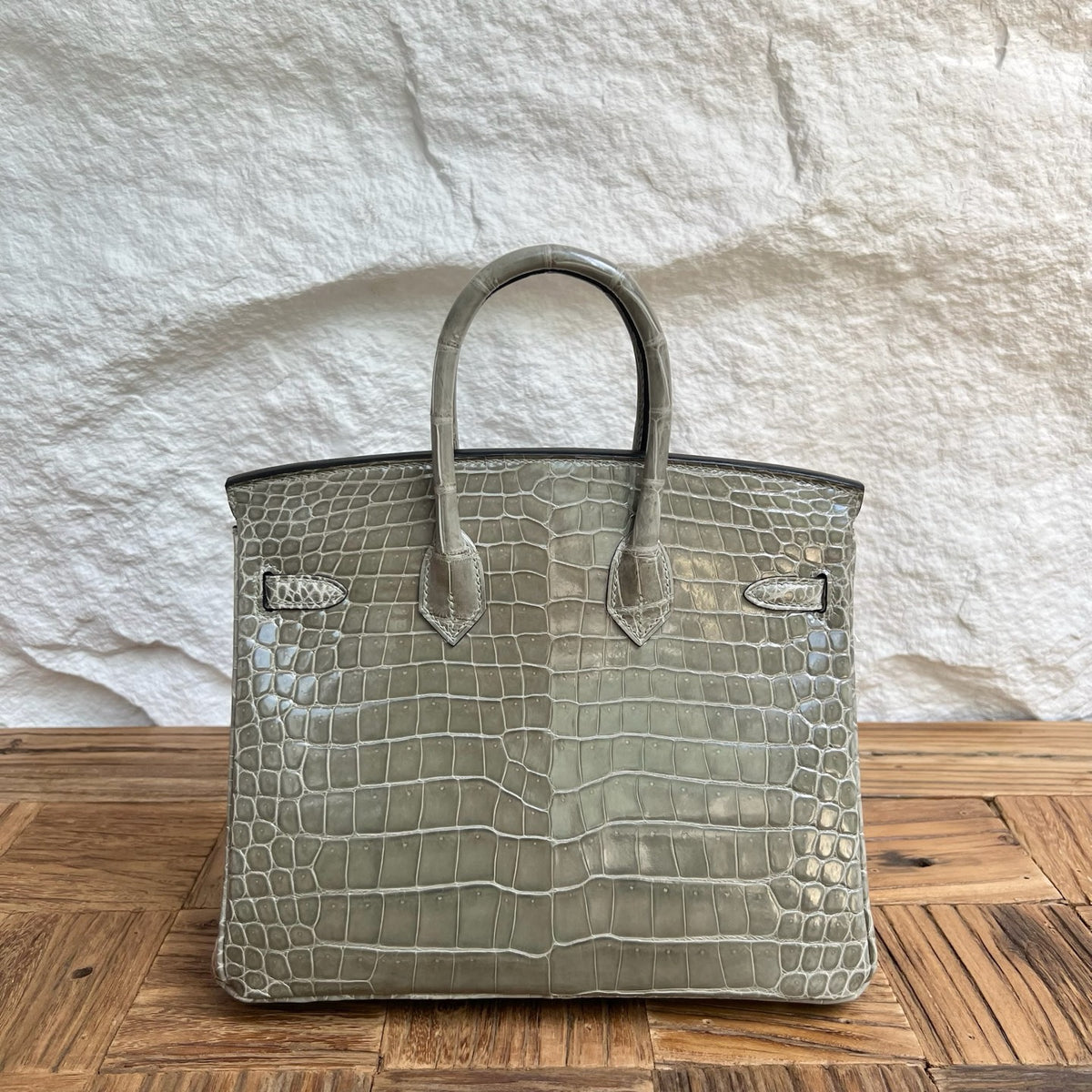 Birkin 25cm glossy inverted v original HCP Australian crocodile