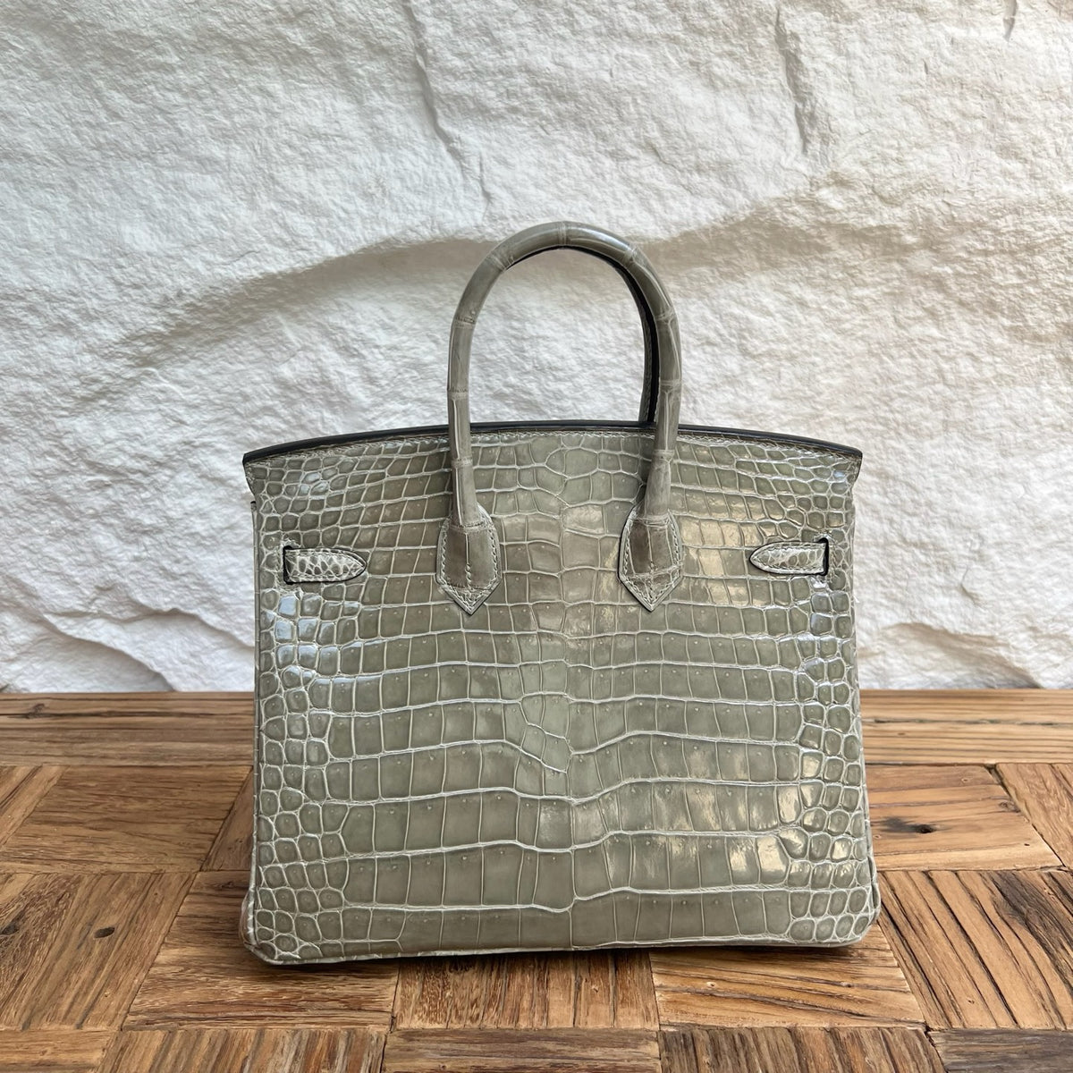 Birkin 25cm glossy inverted v original HCP Australian crocodile