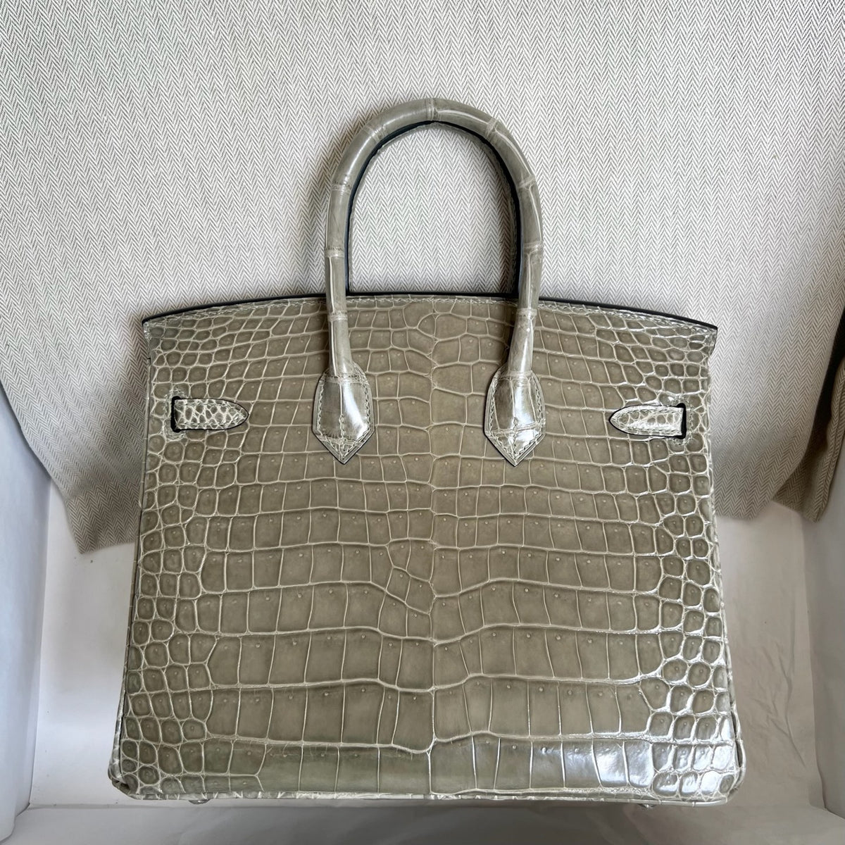 Birkin 25cm glossy inverted v original HCP Australian crocodile