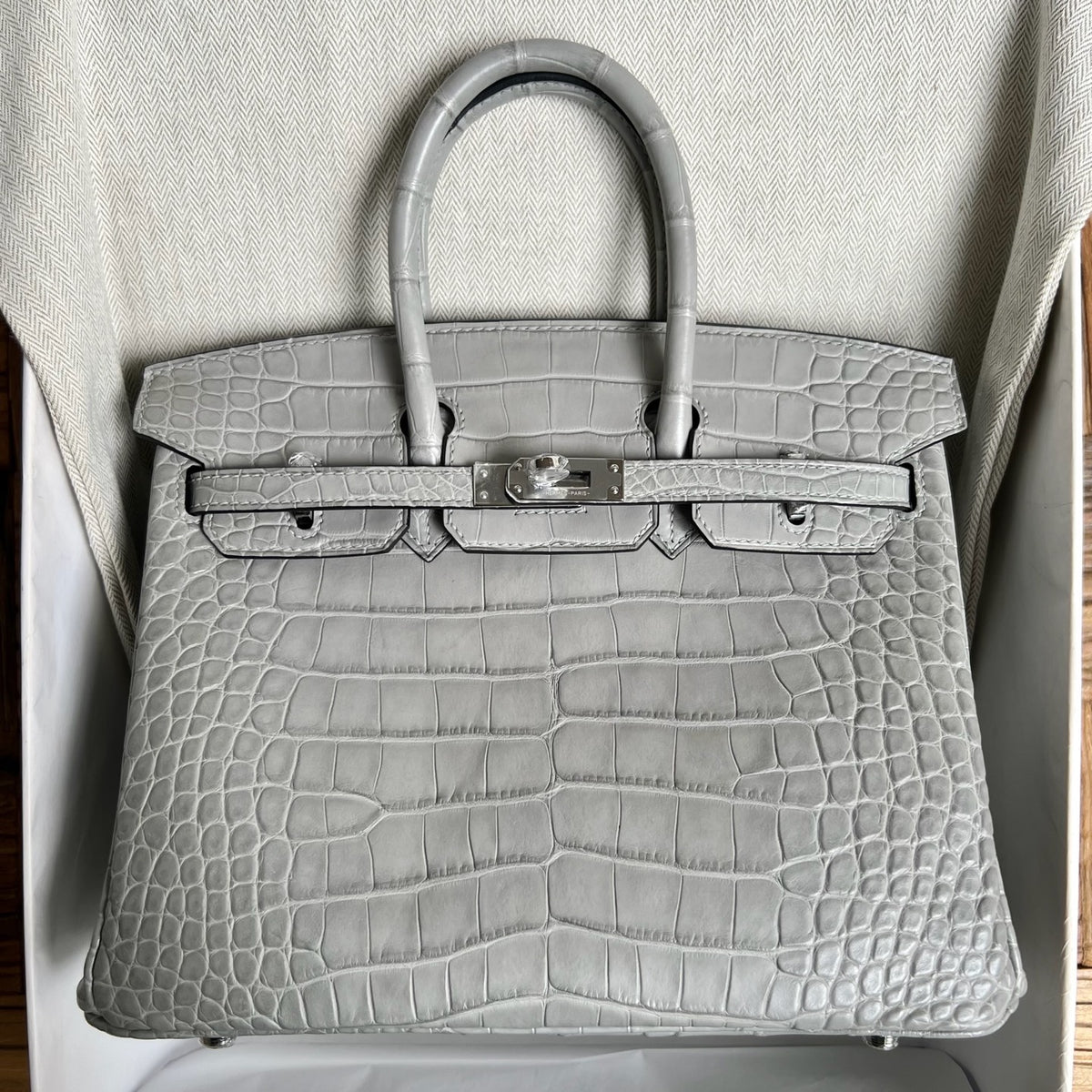 Birkin 25cm Misty American Crocodile