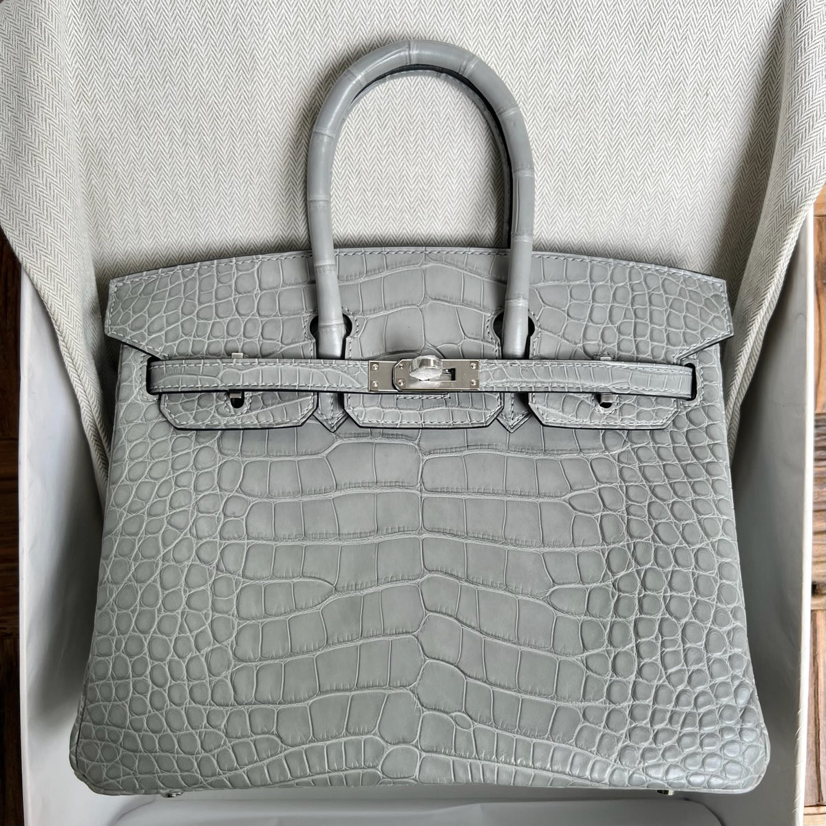Birkin 25cm Misty American Crocodile