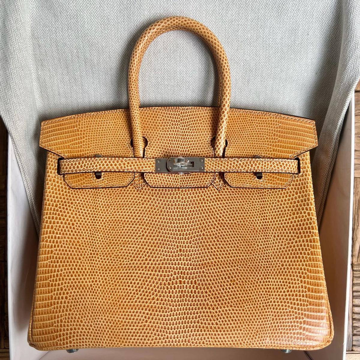 Birkin 25cm Lizard imported glossy lizard skin
