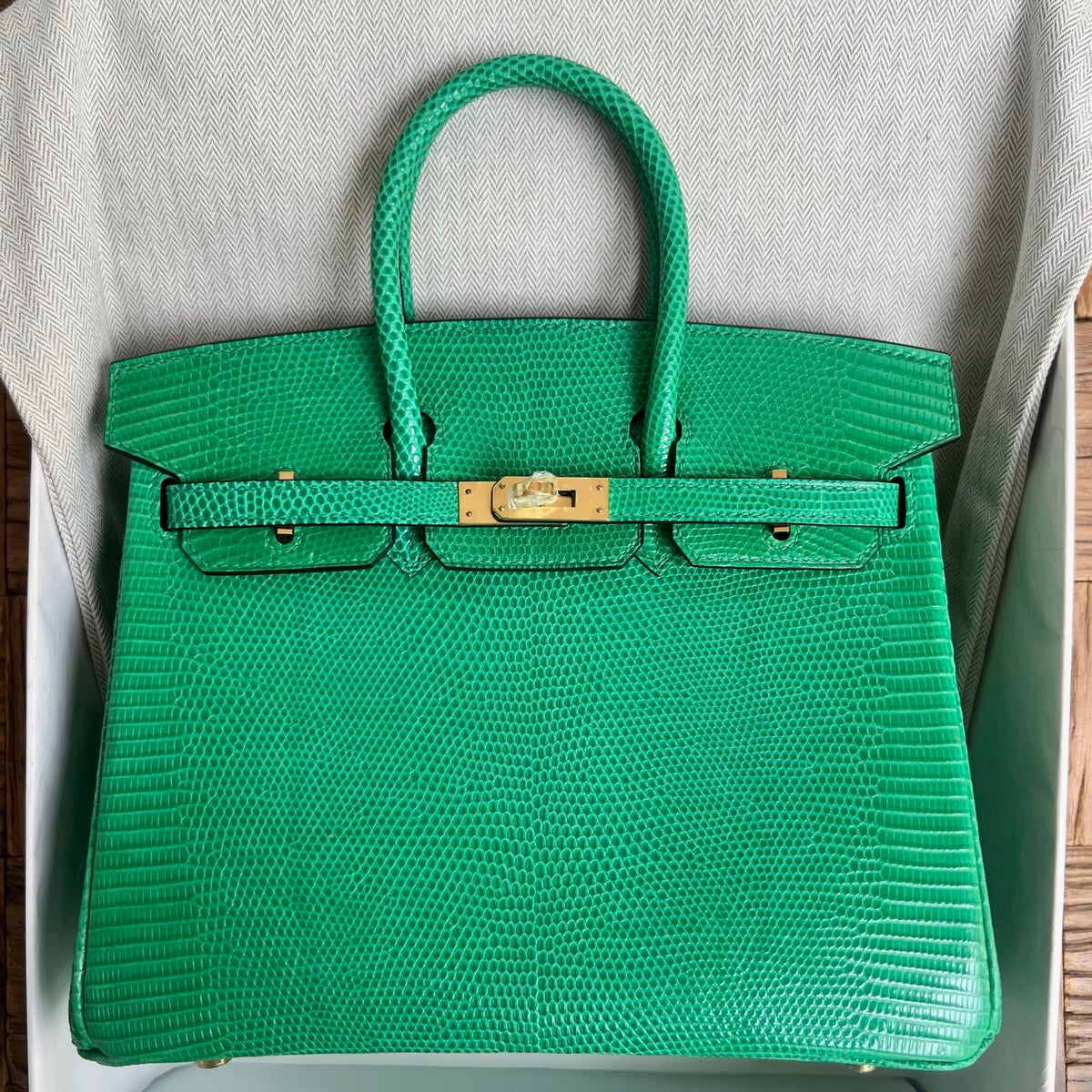 Birkin 25cm Lizard imported glossy lizard skin
