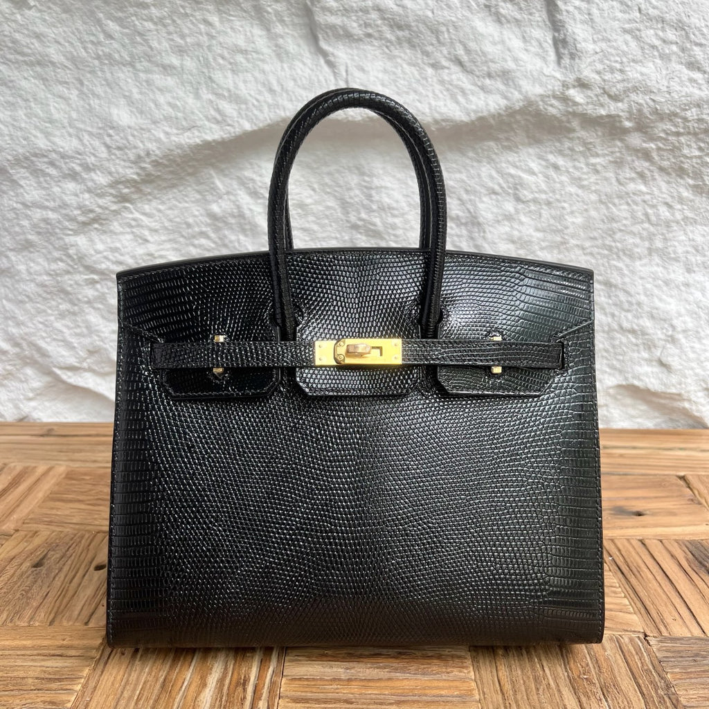 Birkin 25cm Sellier Lizard imported glossy lizard skin