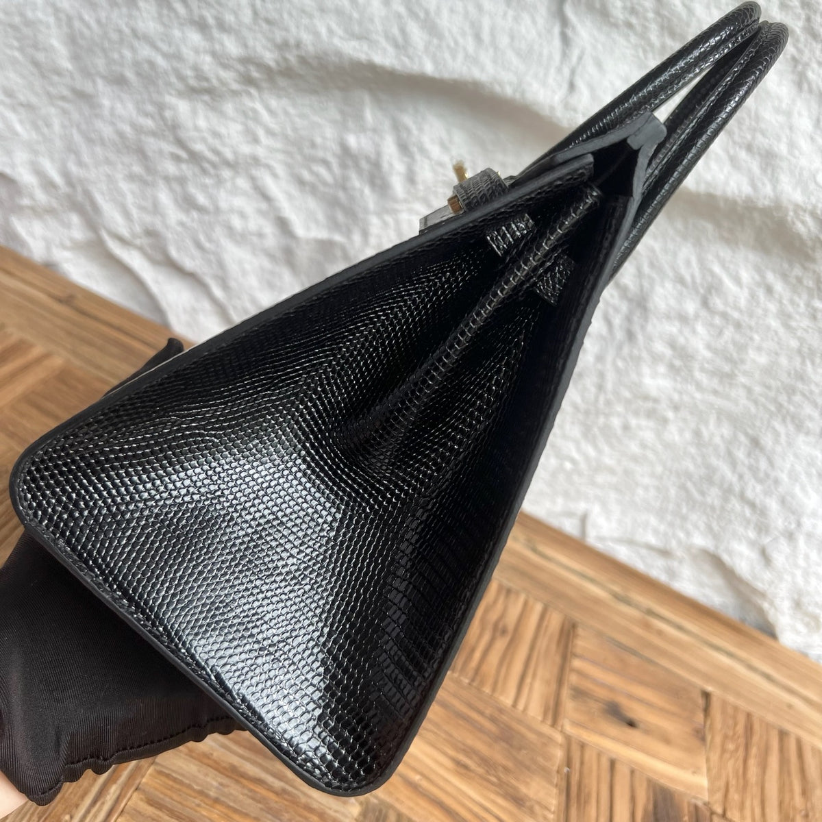 Birkin 25cm Sellier Lizard imported glossy lizard skin