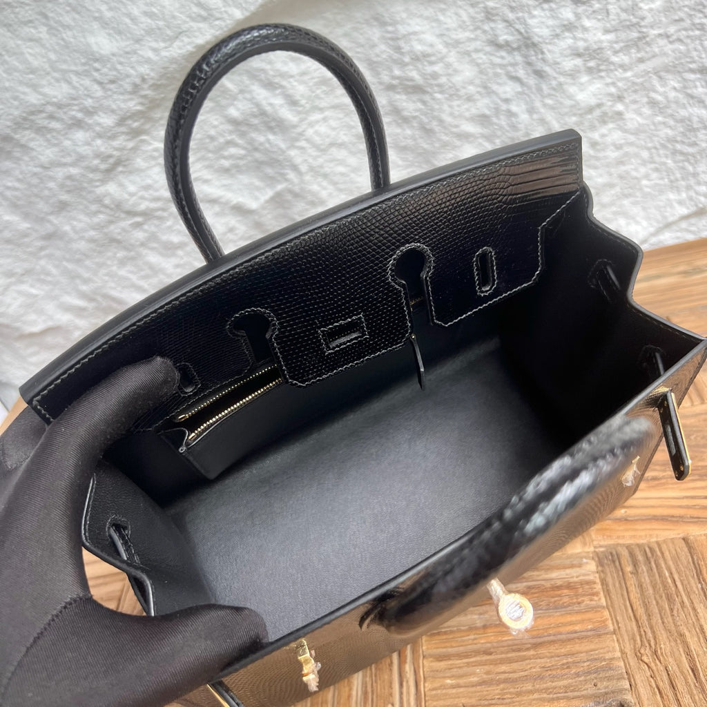 Birkin 25cm Sellier Lizard imported glossy lizard skin