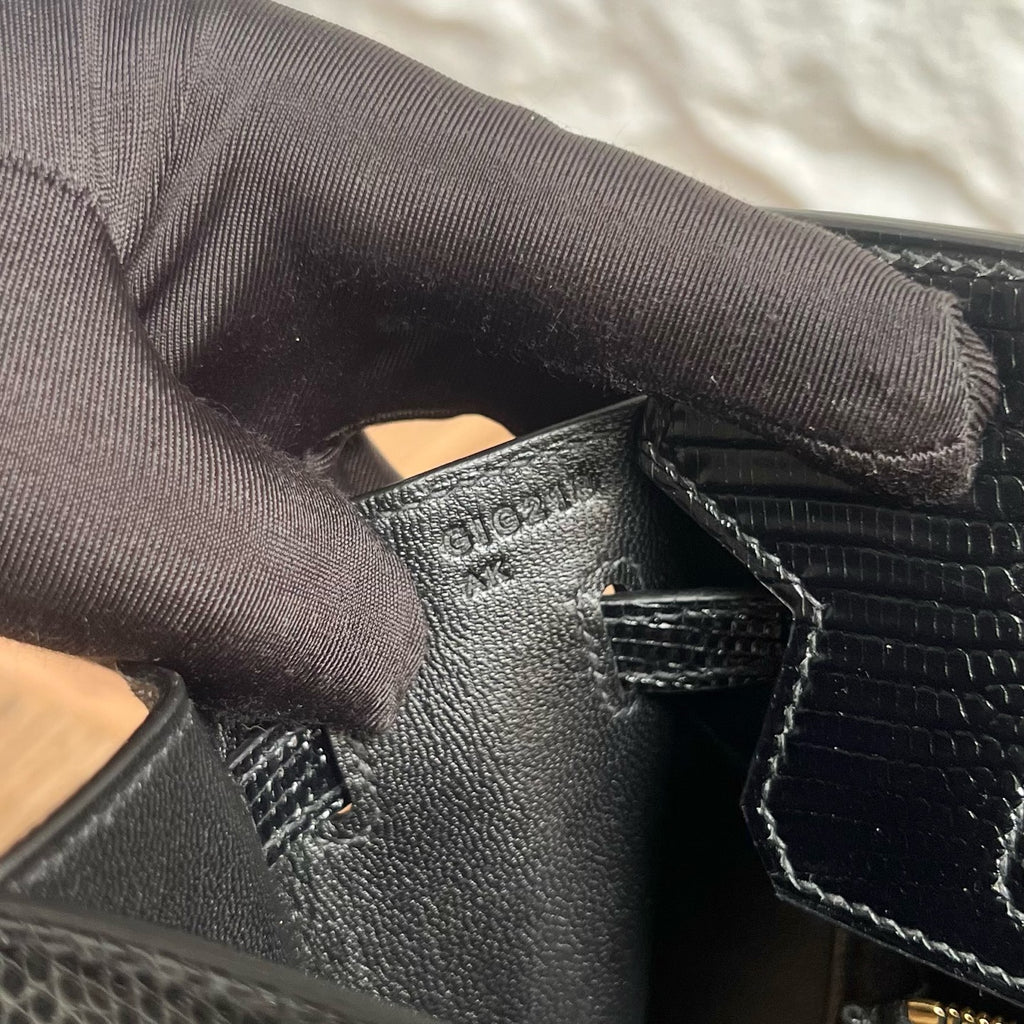 Birkin 25cm Sellier Lizard imported glossy lizard skin