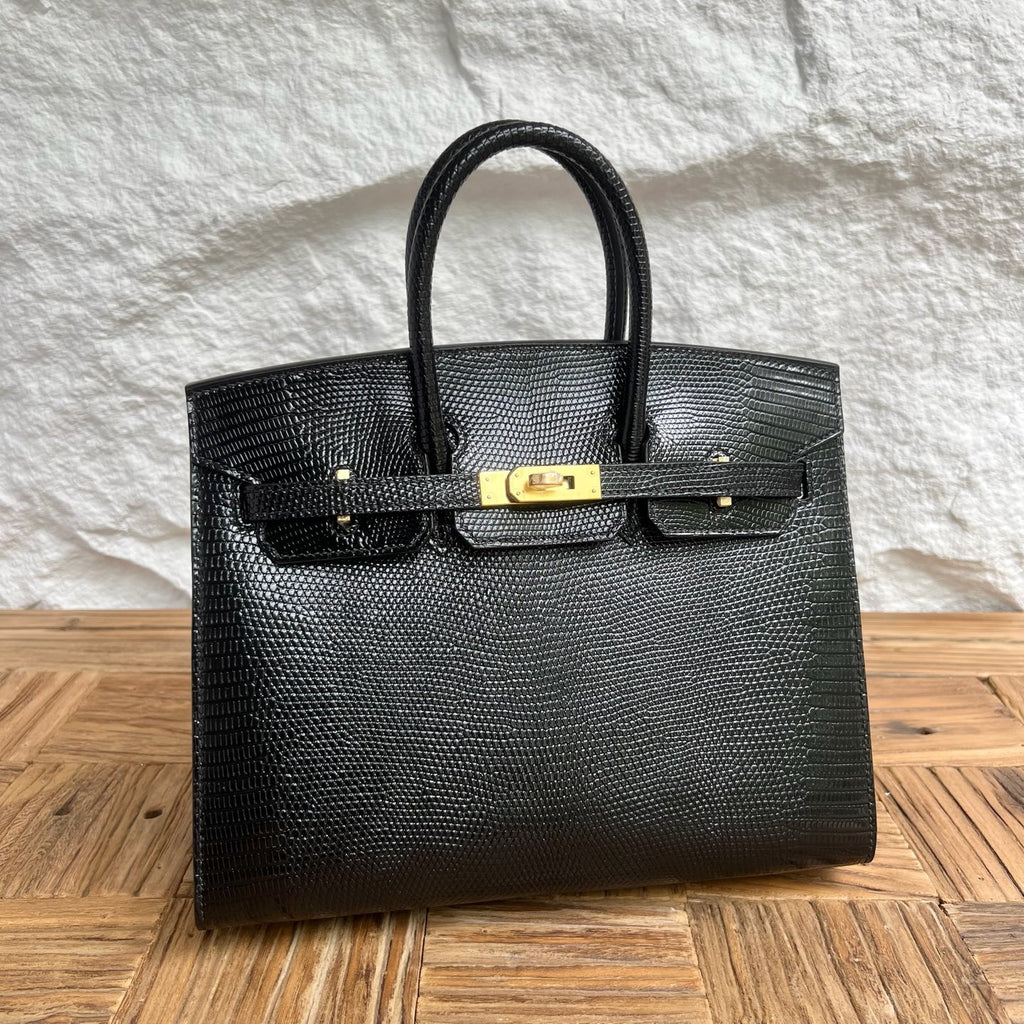 Birkin 25cm Sellier Lizard imported glossy lizard skin