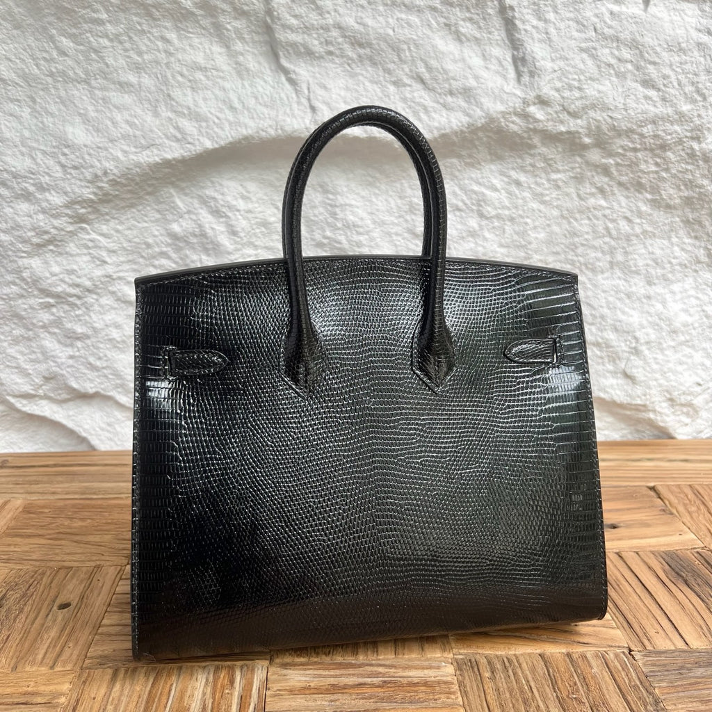 Birkin 25cm Sellier Lizard imported glossy lizard skin