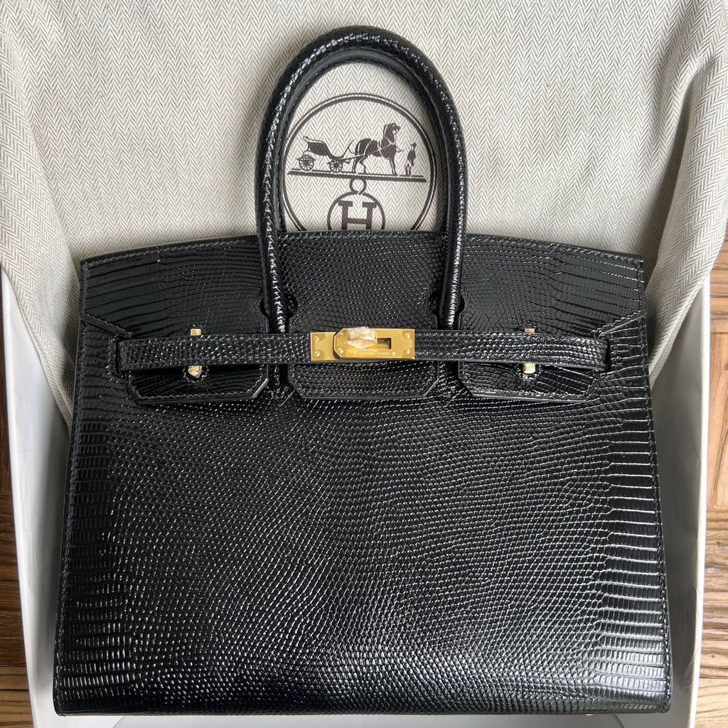 Birkin 25cm Sellier Lizard imported glossy lizard skin