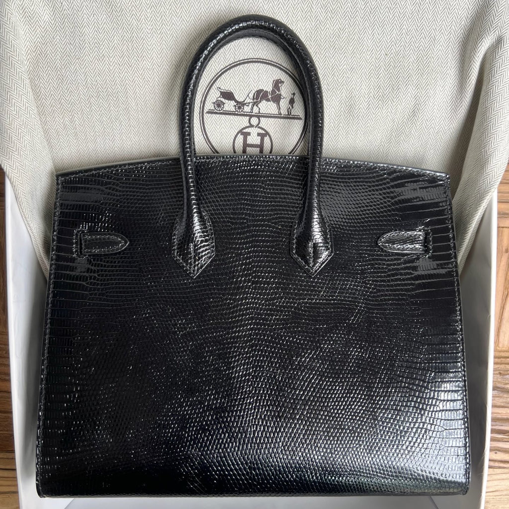 Birkin 25cm Sellier Lizard imported glossy lizard skin